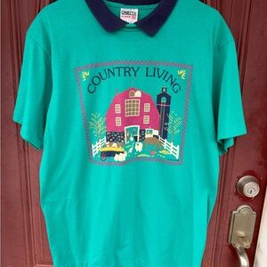 Country Living Teal Polo T-Shirt